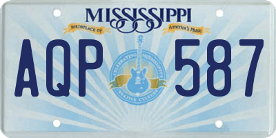 MS license plate AQP587