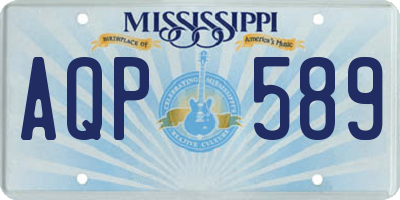 MS license plate AQP589
