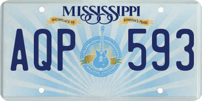 MS license plate AQP593