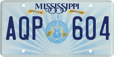 MS license plate AQP604