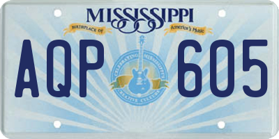 MS license plate AQP605