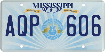 MS license plate AQP606
