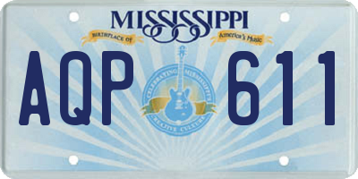 MS license plate AQP611
