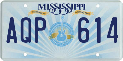 MS license plate AQP614