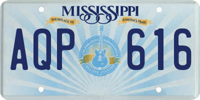 MS license plate AQP616