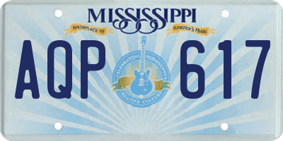 MS license plate AQP617