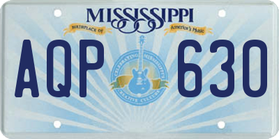 MS license plate AQP630