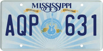 MS license plate AQP631