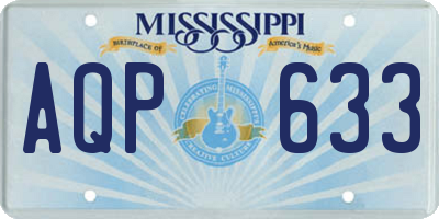 MS license plate AQP633