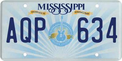 MS license plate AQP634