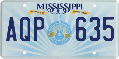 MS license plate AQP635