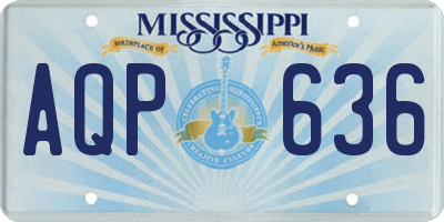 MS license plate AQP636