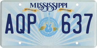 MS license plate AQP637