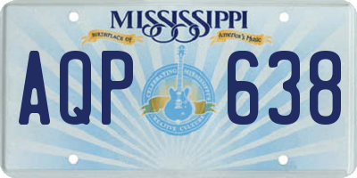 MS license plate AQP638