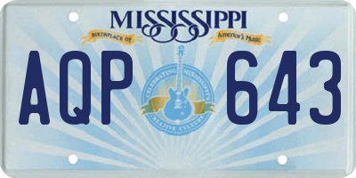 MS license plate AQP643