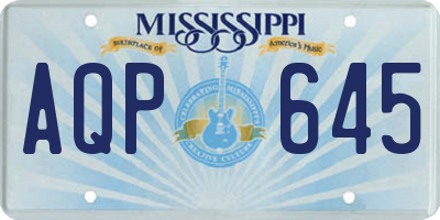 MS license plate AQP645