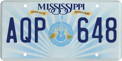 MS license plate AQP648