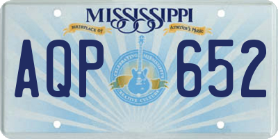 MS license plate AQP652