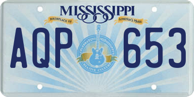 MS license plate AQP653