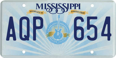 MS license plate AQP654