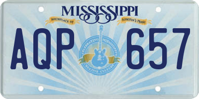 MS license plate AQP657