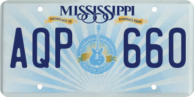 MS license plate AQP660
