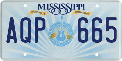 MS license plate AQP665