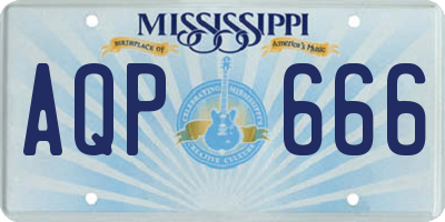 MS license plate AQP666