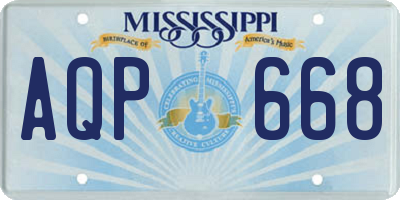 MS license plate AQP668
