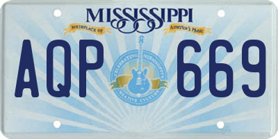 MS license plate AQP669
