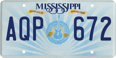 MS license plate AQP672