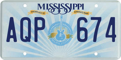 MS license plate AQP674