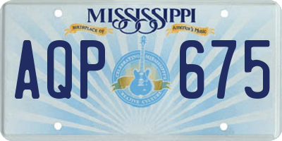 MS license plate AQP675