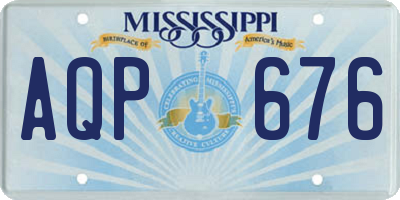 MS license plate AQP676