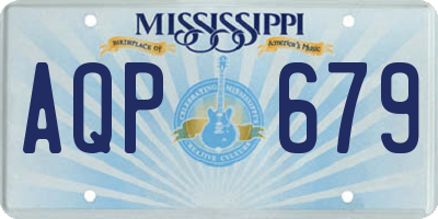 MS license plate AQP679