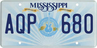 MS license plate AQP680
