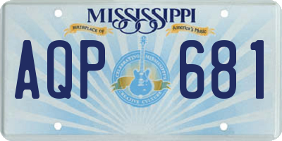 MS license plate AQP681