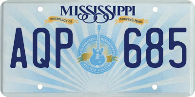 MS license plate AQP685