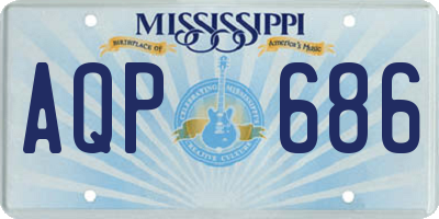 MS license plate AQP686