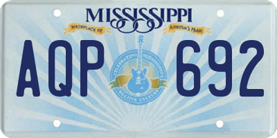 MS license plate AQP692