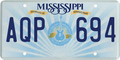 MS license plate AQP694