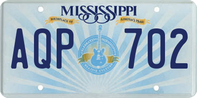MS license plate AQP702