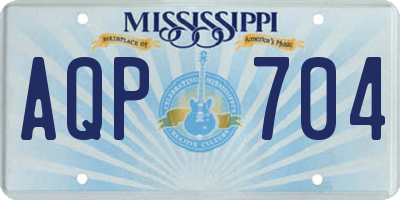 MS license plate AQP704