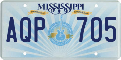 MS license plate AQP705