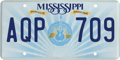 MS license plate AQP709