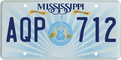 MS license plate AQP712