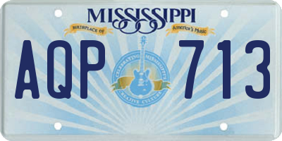 MS license plate AQP713
