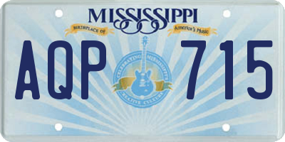 MS license plate AQP715