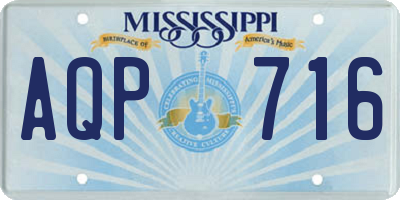 MS license plate AQP716
