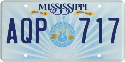 MS license plate AQP717